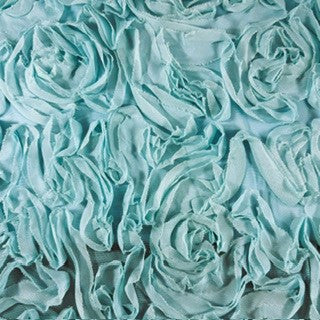 Stretch Nylon Power Mesh with Flamingo Chiffon Appliqué | Spandex Palace Mint