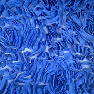 Stretch Nylon Power Mesh with Flamingo Chiffon Appliqué | Spandex Palace Royal