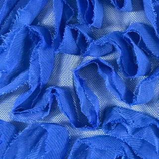 Stretch Nylon Power Mesh with Flamingo Chiffon Appliqué | Spandex Palace Royal