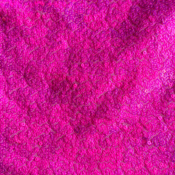 Hot Pink Sequins Velvet Fabric. Hot Pink Sequence on Stretch Velvet Fabric,  Stretch Sequin Fabric by Yard, Fuchsia Stretch Sequin Velvet 