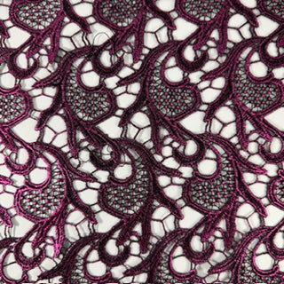 Metallic Embroidered Guipure Lace Fabric | 55" | Spandex Palace