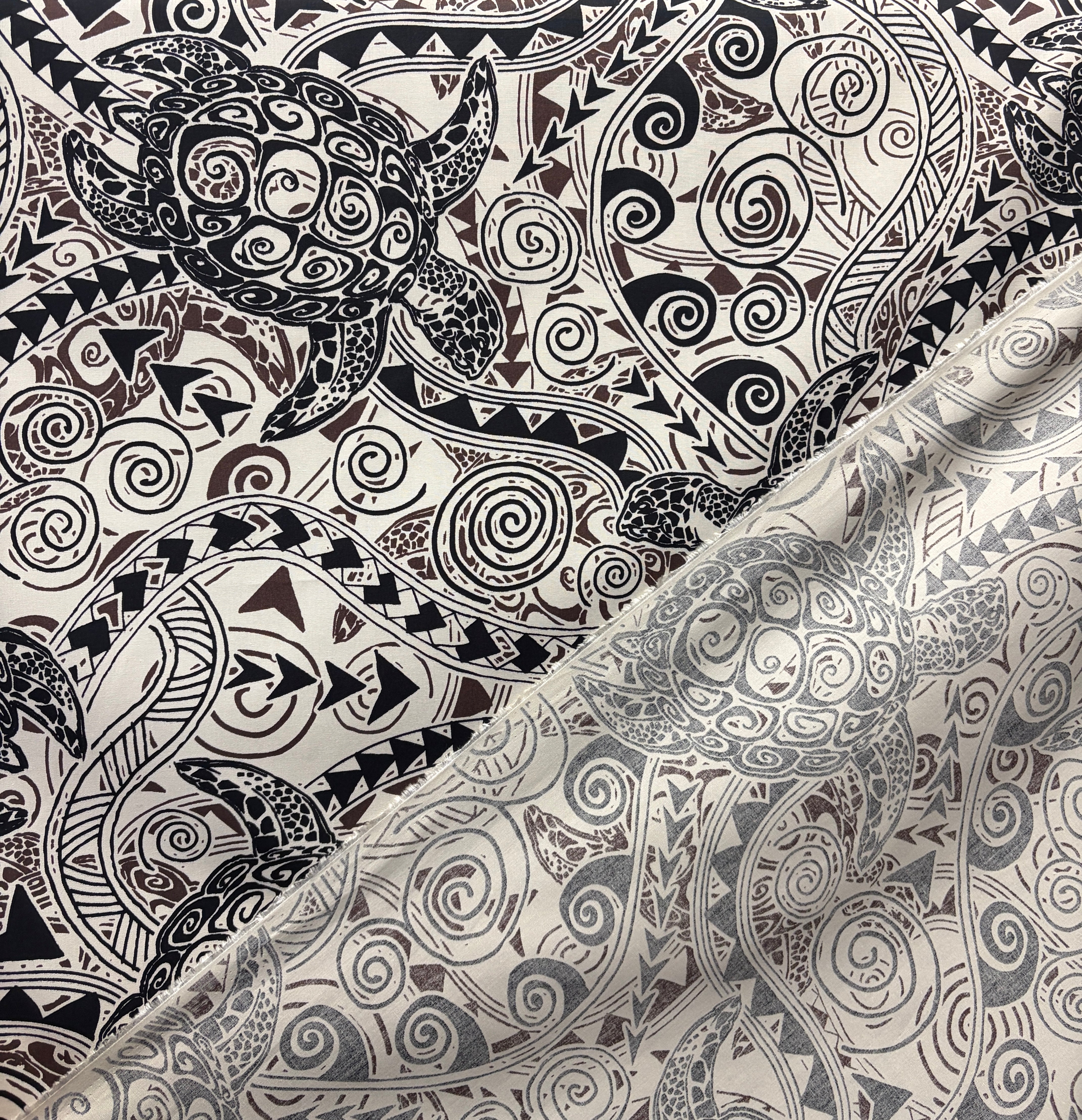 Tiki Turtle All Over Cotton Fabric | Islands Fabric