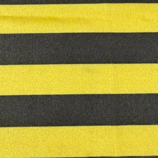 1" Stripe Polyester Spandex Tricot Fabric | Spandex Palace Black Yellow
