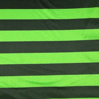 1" Stripe Polyester Spandex Tricot Fabric | Spandex Palace Black Lime
