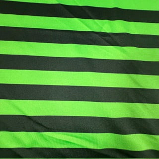 1" Stripe Polyester Spandex Tricot Fabric | Spandex Palace Black Lime