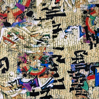 Vibrant Urban Graffiti Print Lightweight Polyester Spandex | Spandex Palace Gold