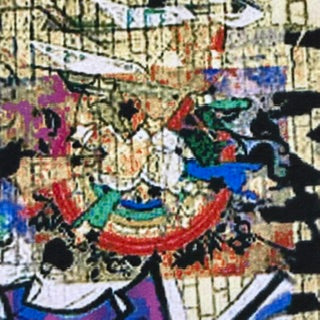 Vibrant Urban Graffiti Print Lightweight Polyester Spandex | Spandex Palace Gold