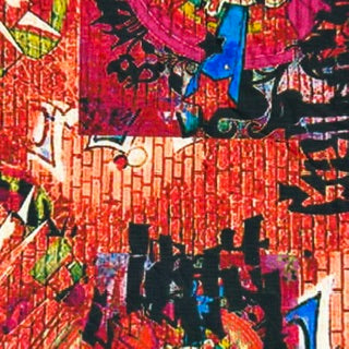 Vibrant Urban Graffiti Print Lightweight Polyester Spandex | Spandex Palace RED