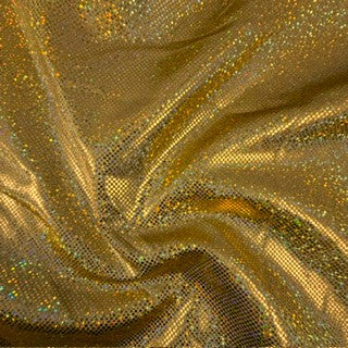 Hologram Dot Stretch Nylon Spandex Tricot | Spandex Palace Gold