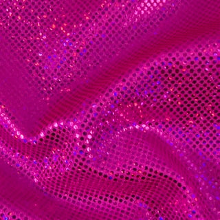 Hologram Dot Stretch Nylon Spandex Tricot | Spandex Palace Fuchsia