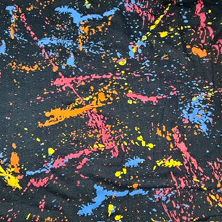 Printed Color Splash Faux-Denim Twill Spandex Fabric | Spandex Palace Navy