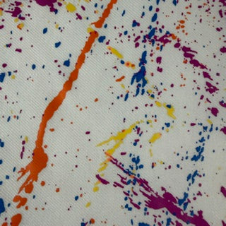 Printed Color Splash Faux-Denim Twill Spandex Fabric | Spandex Palace  White