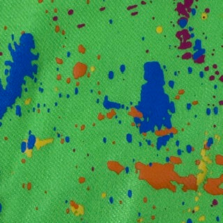 Printed Color Splash Faux-Denim Twill Spandex Fabric | Spandex Palace Lime