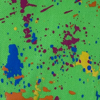 Printed Color Splash Faux-Denim Twill Spandex Fabric | Spandex Palace Lime