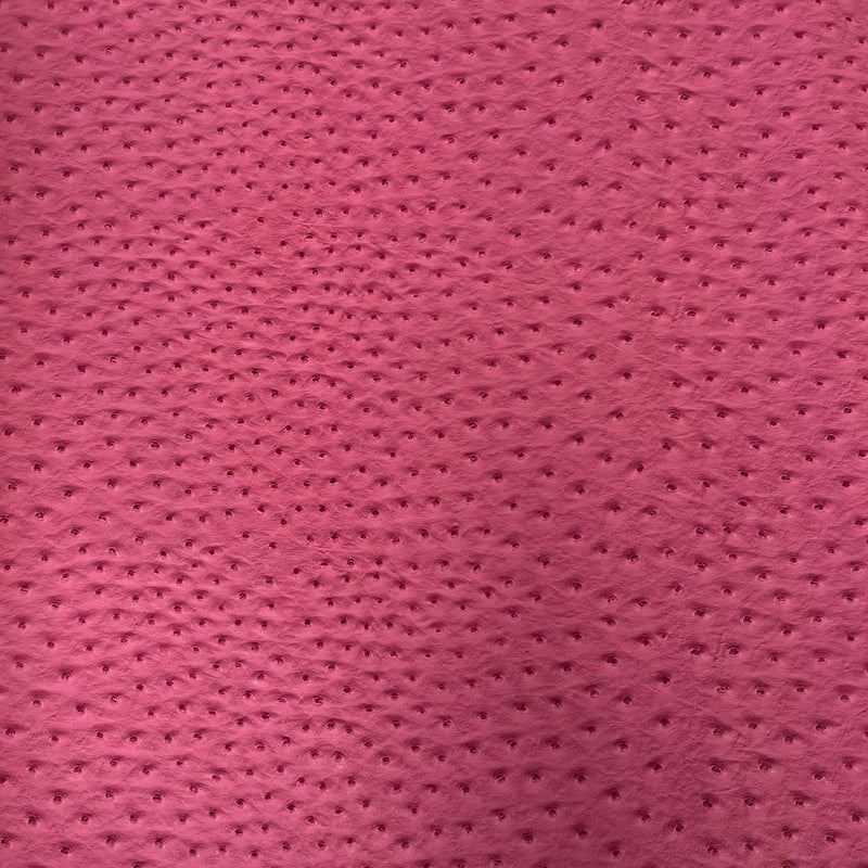 Hot Pink Saratoga Ostrich Faux Leather Vinyl Fabric