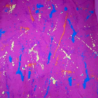Printed Color Splash Faux-Denim Twill Spandex Fabric | Spandex Palace Hot Pink