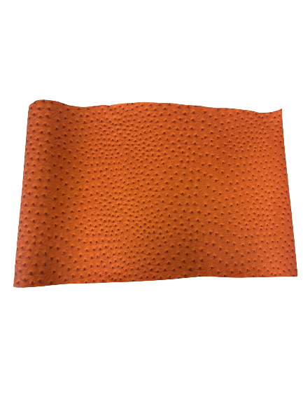 Orange Saratoga Ostrich Faux Leather Vinyl Fabric