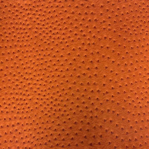 Orange Saratoga Ostrich Faux Leather Vinyl Fabric