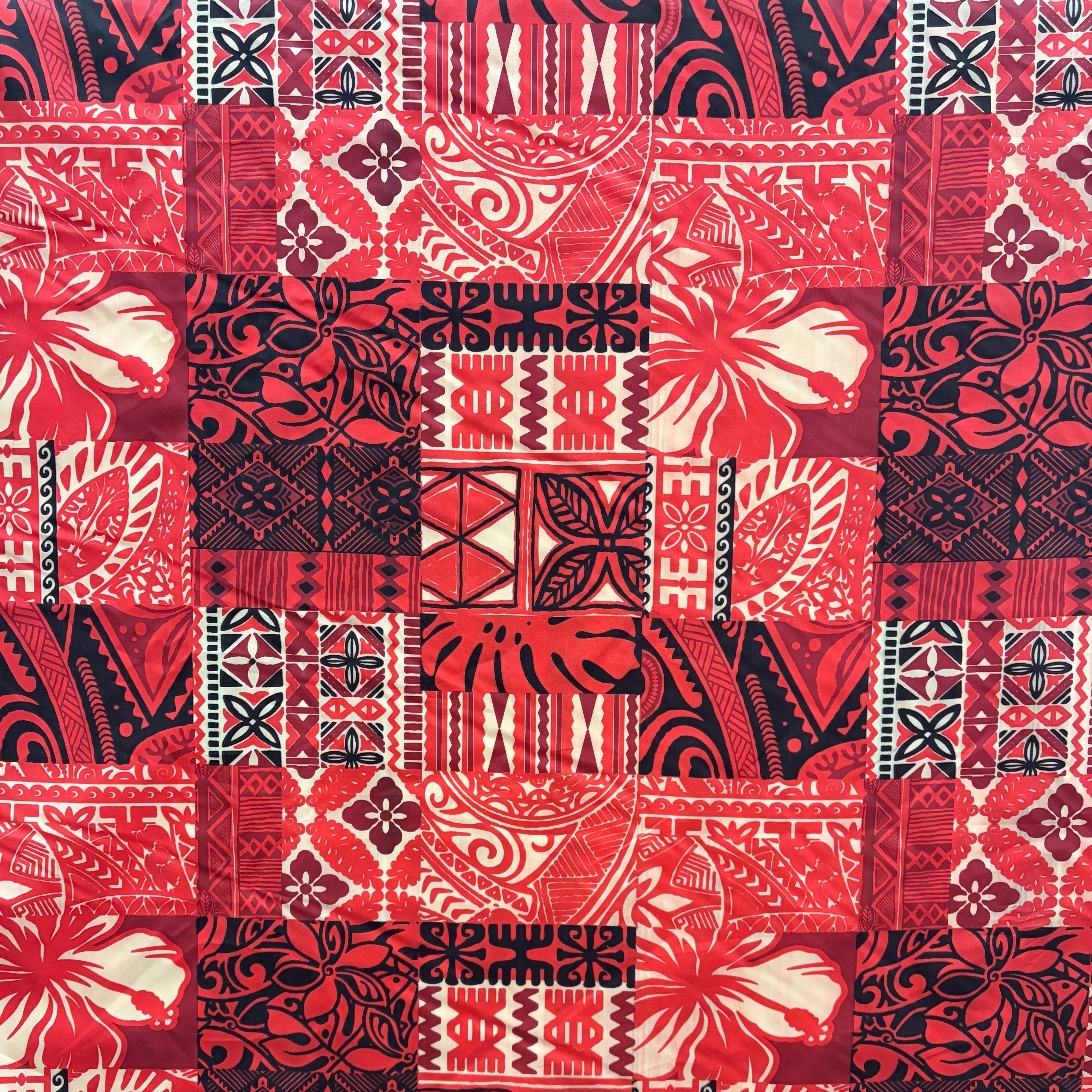 Traditional Polynesian Tapa Design Polyester Fabric # 3 | Islands Fabric