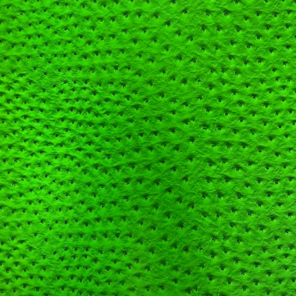 Neon Green Saratoga Ostrich Faux Leather Vinyl Fabric