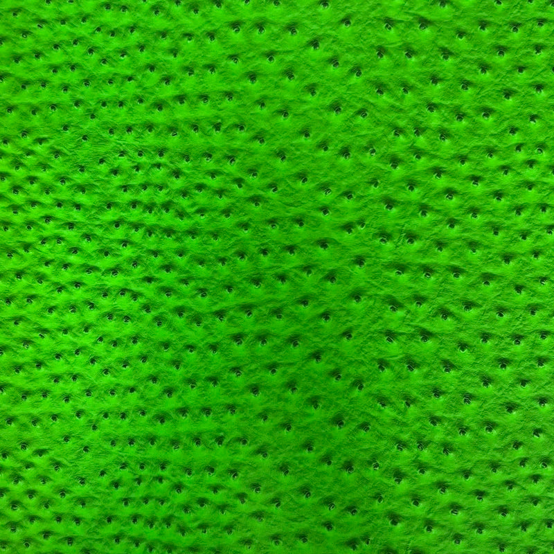 Neon Green Saratoga Ostrich Faux Leather Vinyl Fabric