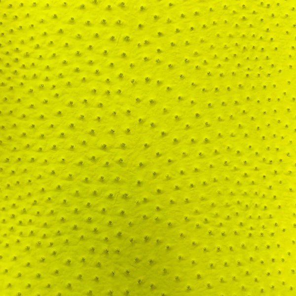 Neon Yellow Saratoga Ostrich Faux Leather Vinyl Fabric