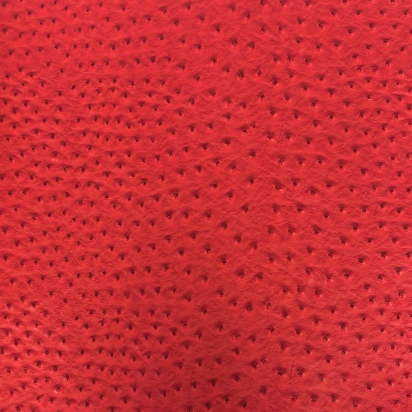 Red Saratoga Ostrich Faux Leather Vinyl Fabric