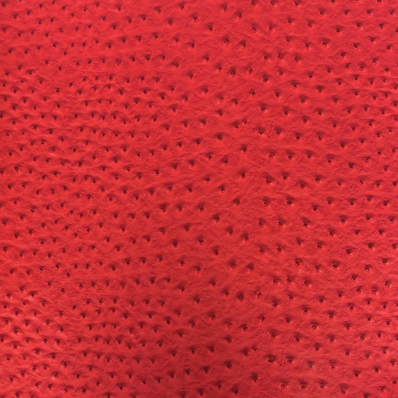 Red Saratoga Ostrich Faux Leather Vinyl Fabric