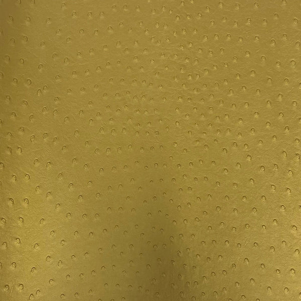 Gold Saratoga Ostrich Faux Leather Vinyl Fabric