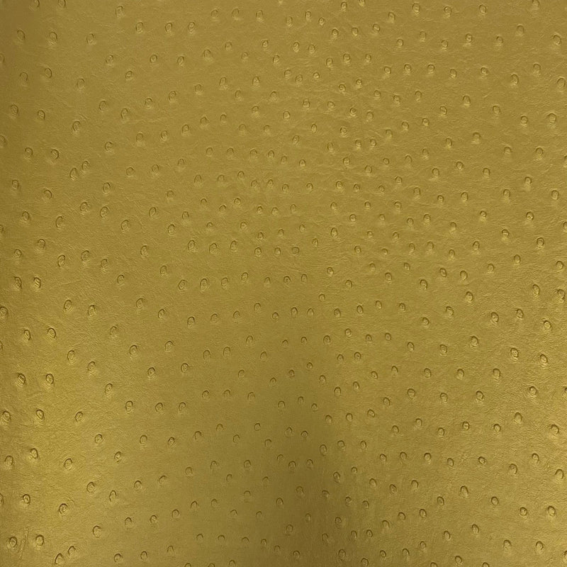 Gold Saratoga Ostrich Faux Leather Vinyl Fabric