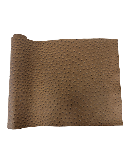 Brown Saratoga Ostrich Faux Leather Vinyl Fabric