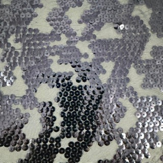 Nugget Embroidered Sequin Mechanical Stretch Mesh | Spandex Palace Navy