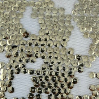 Nugget Embroidered Sequin Mechanical Stretch Mesh | Spandex Palace Gold Gold