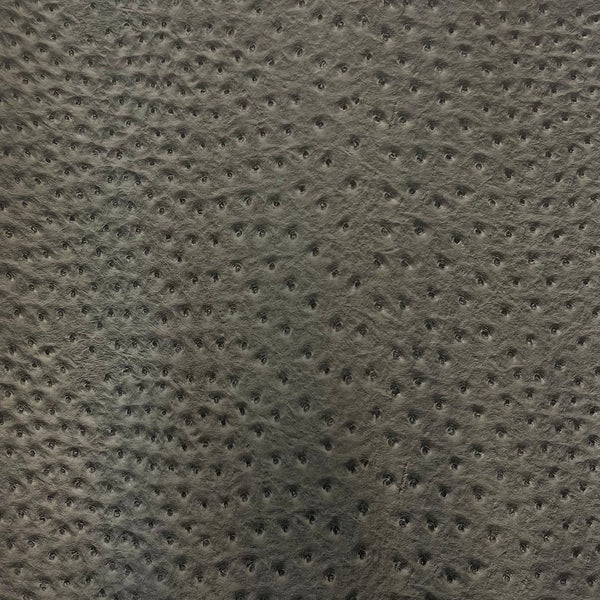 Charcoal Gray Saratoga Ostrich Faux Leather Vinyl Fabric