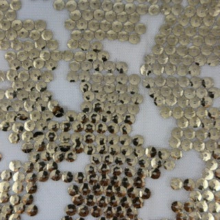 Nugget Embroidered Sequin Mechanical Stretch Mesh | Spandex Palace Gold Gold
