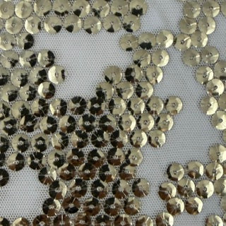 Nugget Embroidered Sequin Mechanical Stretch Mesh | Spandex Palace Gold Gold