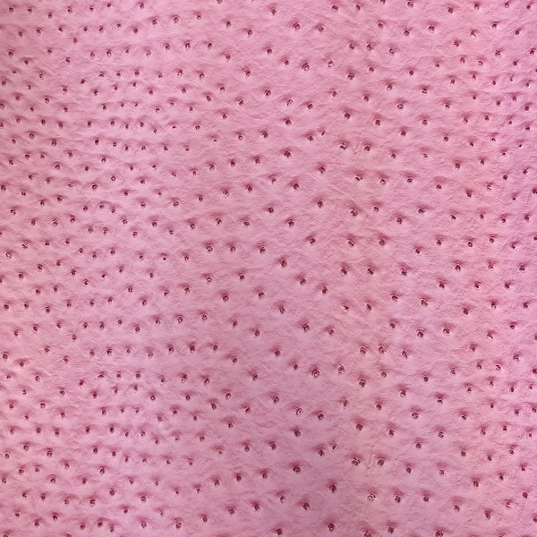 Bubble Gum Pink Saratoga Ostrich Faux Leather Vinyl Fabric