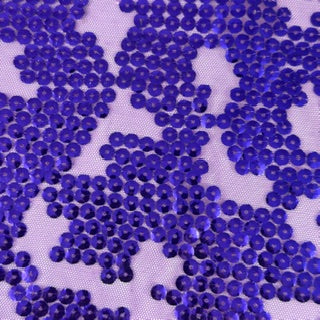 Nugget Embroidered Sequin Mechanical Stretch Mesh | Spandex Palace Gold Purple Purple