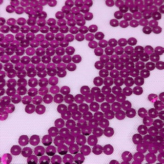 Nugget Embroidered Sequin Mechanical Stretch Mesh | Spandex Palace Gold pink Fuchsia