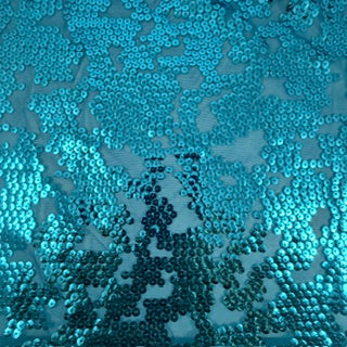 Nugget Embroidered Sequin Mechanical Stretch Mesh | Spandex Palace Gold Mallard