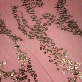 Multi-Size Embroidered Sequin Stretch Power Mesh | Spandex Palace Salmon