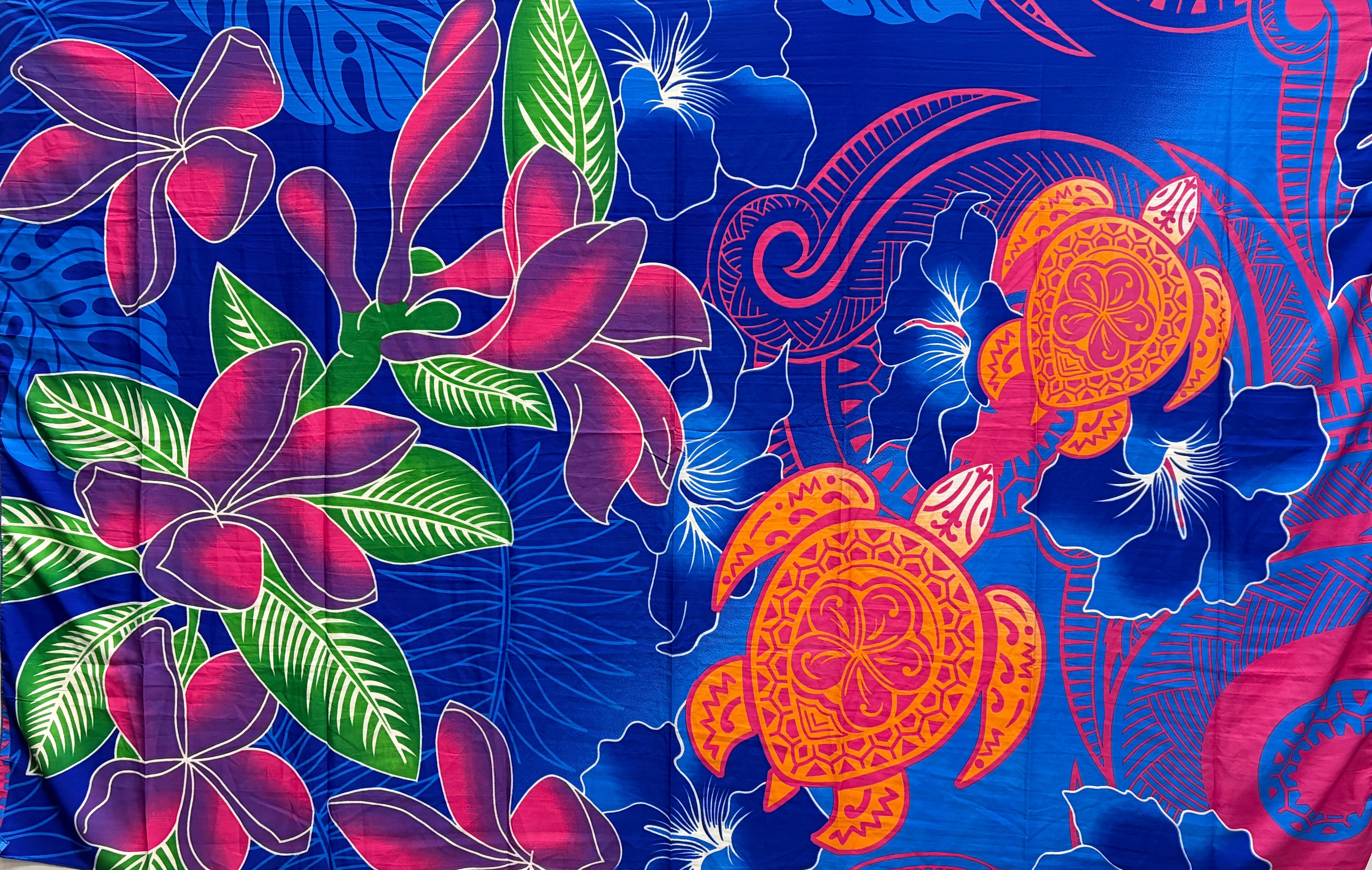 Hibiscus Tiare Turtle Sarong | Islands Fabric