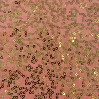 Zsa Zsa Embroidered Sequin 2-Way Stretch FDY Fabric | Spandex Palace Orange Gold