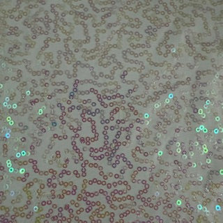 Zsa Zsa Embroidered Sequin 2-Way Stretch FDY Fabric | Spandex Palace Ivory Illusion