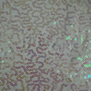 Zsa Zsa Embroidered Sequin 2-Way Stretch FDY Fabric | Spandex Palace Ivory Illusion