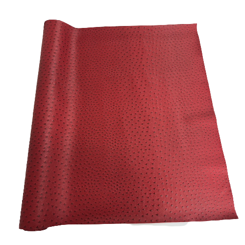 Ruby Red Saratoga Ostrich Faux Leather Vinyl Fabric