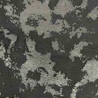 Metallic Splash Foil Mesh Performance Fabric | Spandex Palace Black Silver