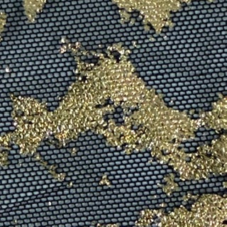 Metallic Splash Foil Mesh Performance Fabric | Spandex Palace Black Gold