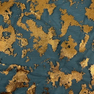 Metallic Splash Foil Mesh Performance Fabric | Spandex Palace Black Copper
