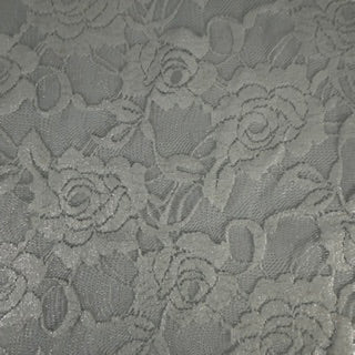 All-Over Foil Mechanical Stretch Design Lace | Spandex Palace White Silver